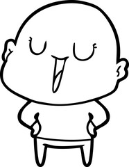 happy cartoon bald man