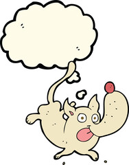cartoon funny dog with thought bubble