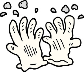 cartoon doodle sterile gloves