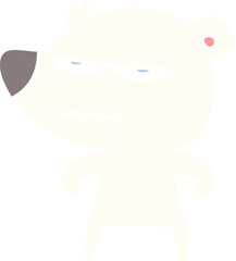 angry bear polar flat color style cartoon