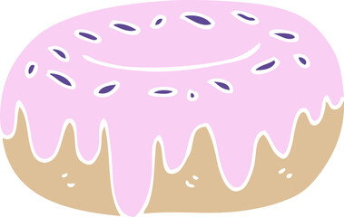 cartoon doodle donut with sprinkles