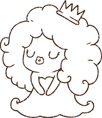 Princess Charcoal Drawing