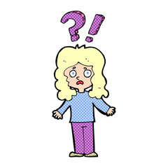 cartoon confused woman