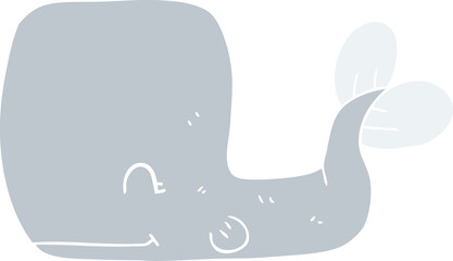 flat color illustration of happy whale