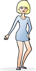 cartoon woman in dress
