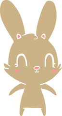 cute flat color style cartoon rabbit
