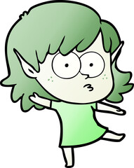 cartoon elf girl dancing