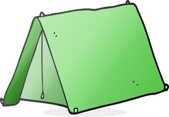 freehand drawn cartoon tent