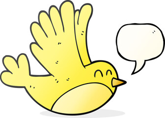 freehand drawn speech bubble cartoon bird