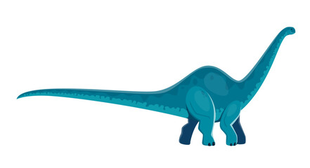 Cartoon Brontosaurus dinosaur character. Paleontology animal, ancient wildlife reptile or extinct lizard. Jurassic era dinosaur, prehistoric creature cute vector personage with long tail and neck