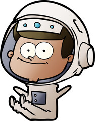 happy astronaut cartoon © lineartestpilot
