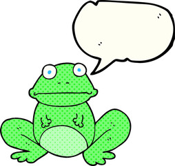 freehand drawn comic book speech bubble cartoon frog