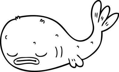 line drawing cartoon of a fish