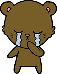 Fototapeta premium crying cartoon bear