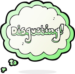 disgusting freehand drawn thought bubble cartoon