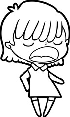 cartoon woman talking loudly