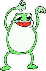 cartoon doodle frog