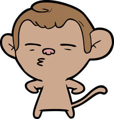 cartoon suspicious monkey