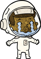 cartoon crying astronaut