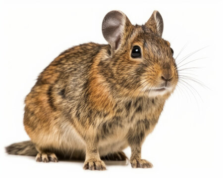 photo of degu (genus Octodon) isolated on white background. Generative AI