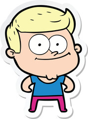 Obraz premium sticker of a cartoon happy man
