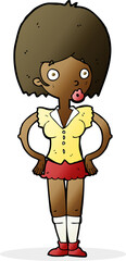 cartoon woman with hands on hips