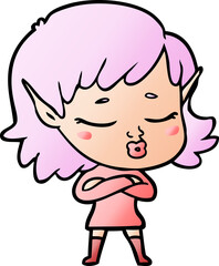 pretty cartoon elf girl