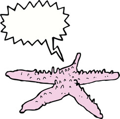 cartoon starfish with speech bubble