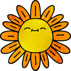 hand drawn quirky cartoon flower