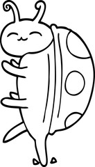 cute line drawing cartoon ladybug