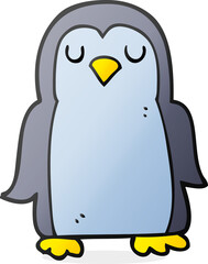 freehand drawn cartoon penguin