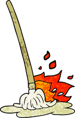 wet cartoon mop
