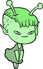 Fototapeta premium cute cartoon alien girl