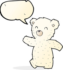 cartoon polar bear with speech bubble