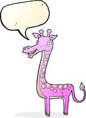 cartoon giraffe with speech bubble