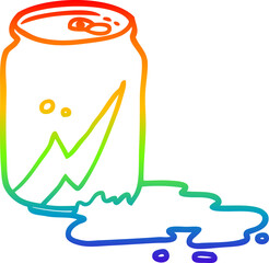 Obraz premium rainbow gradient line drawing of a can of soda
