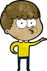 cartoon curious boy