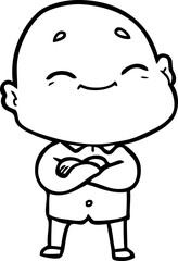 cartoon happy bald man