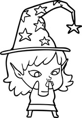 pretty cartoon witch girl