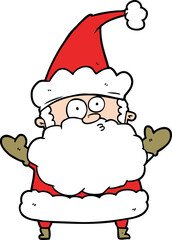 cartoon confused santa claus shurgging shoulders