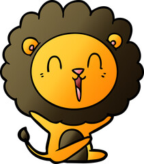 laughing lion cartoon