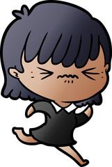 Obraz premium annoyed cartoon girl