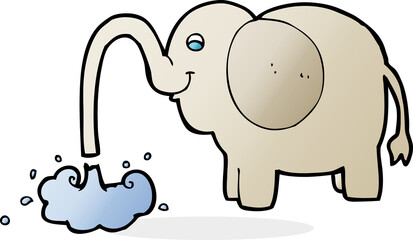 cartoon elephant squirting water
