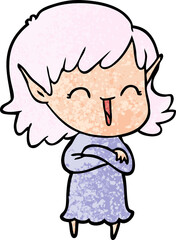 cartoon elf girl
