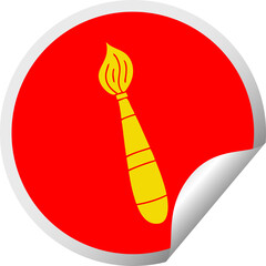 circular peeling sticker quirky cartoon paint brush