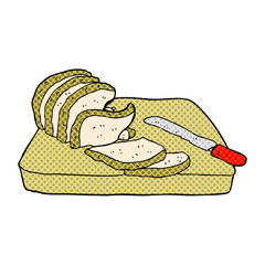 freehand drawn cartoon sliced bread