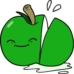cartoon sliced apple