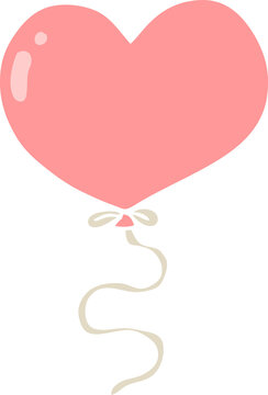 flat color style cartoon love heart balloon
