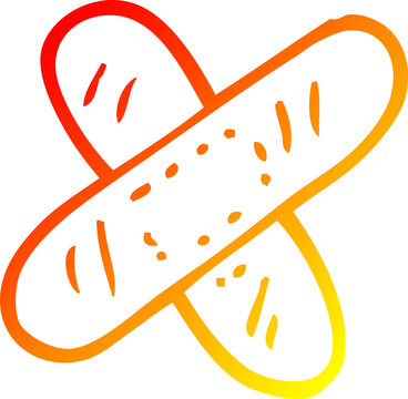 crossed bandage gradient orange yellow clip art preview