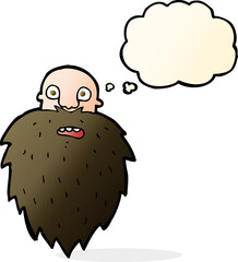 cartoon bearded man with thought bubble